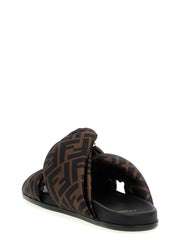 Fendi Brown Polyester Slides - EU40/US10