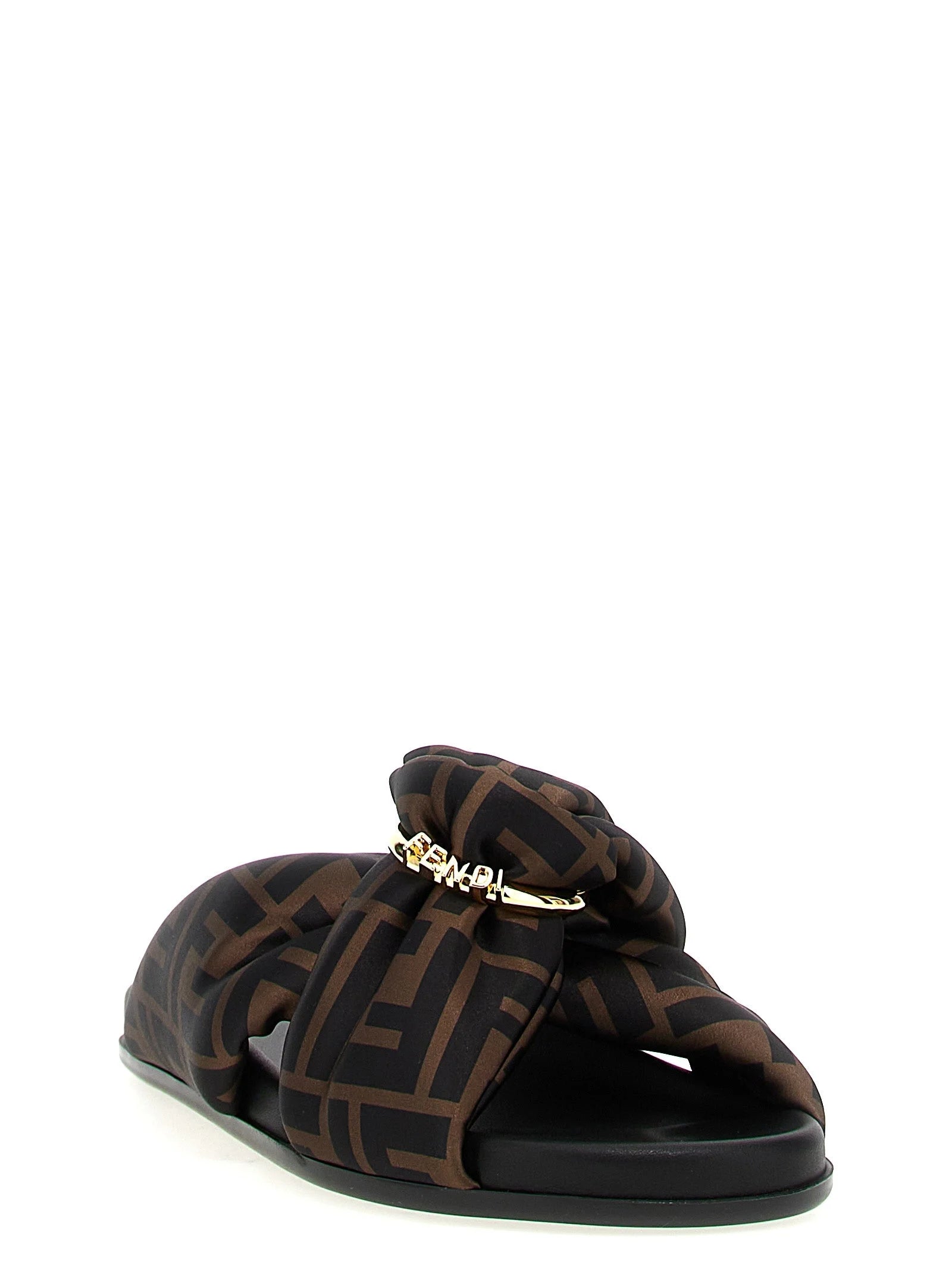 Fendi Brown Polyester Slides - EU40/US10
