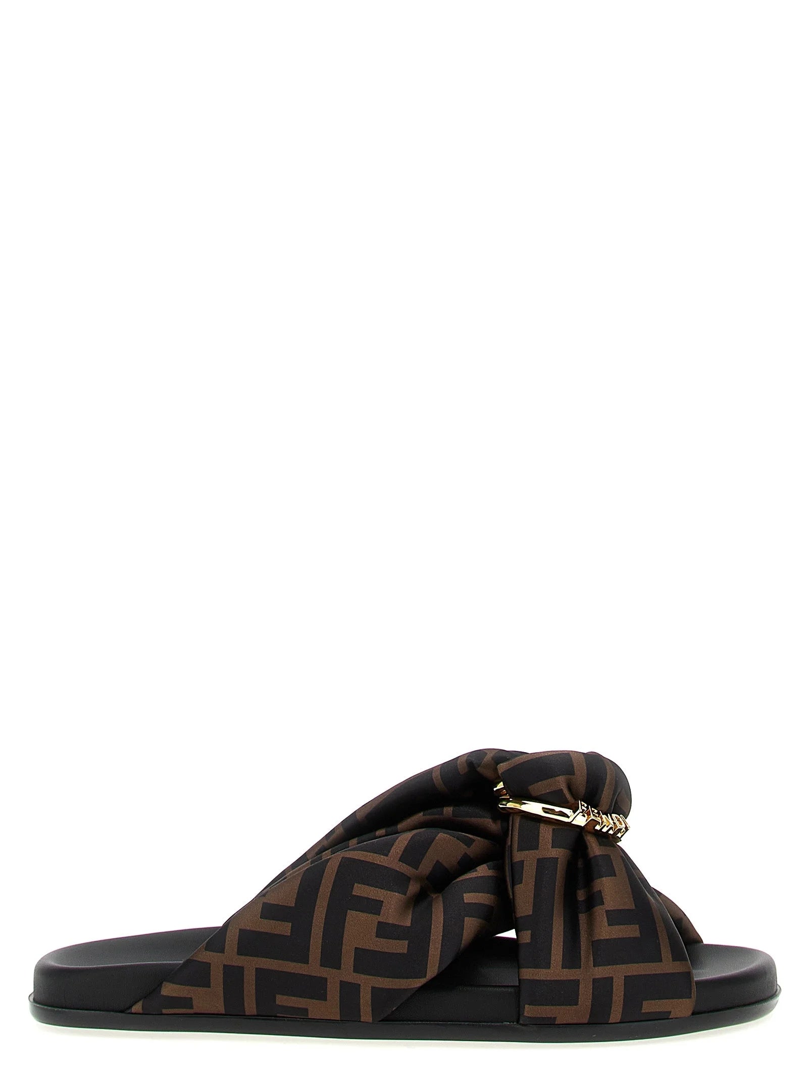 Fendi Brown Polyester Slides - EU40/US10