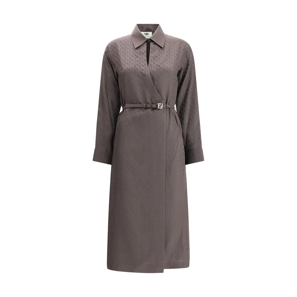 Fendi Brown Silk Casual Dress - IT42 | L
