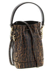 Fendi Brown Velvet Leather Handbag