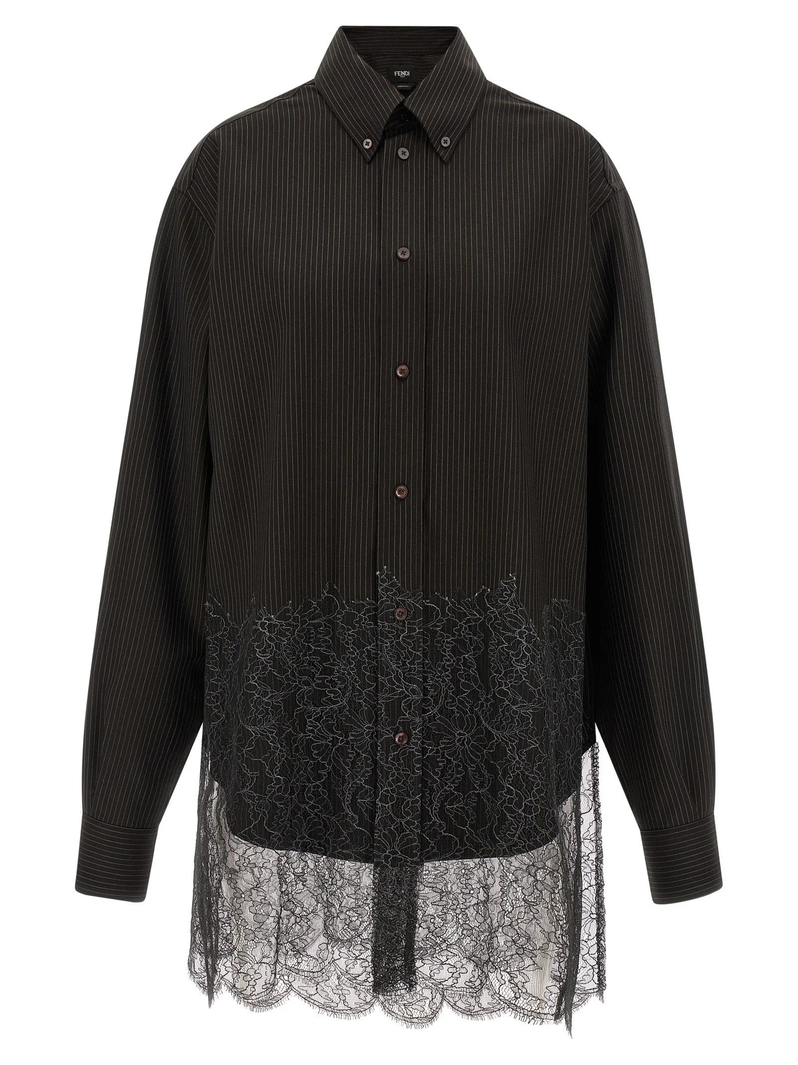 Fendi Brown Virgin Wool Blouse