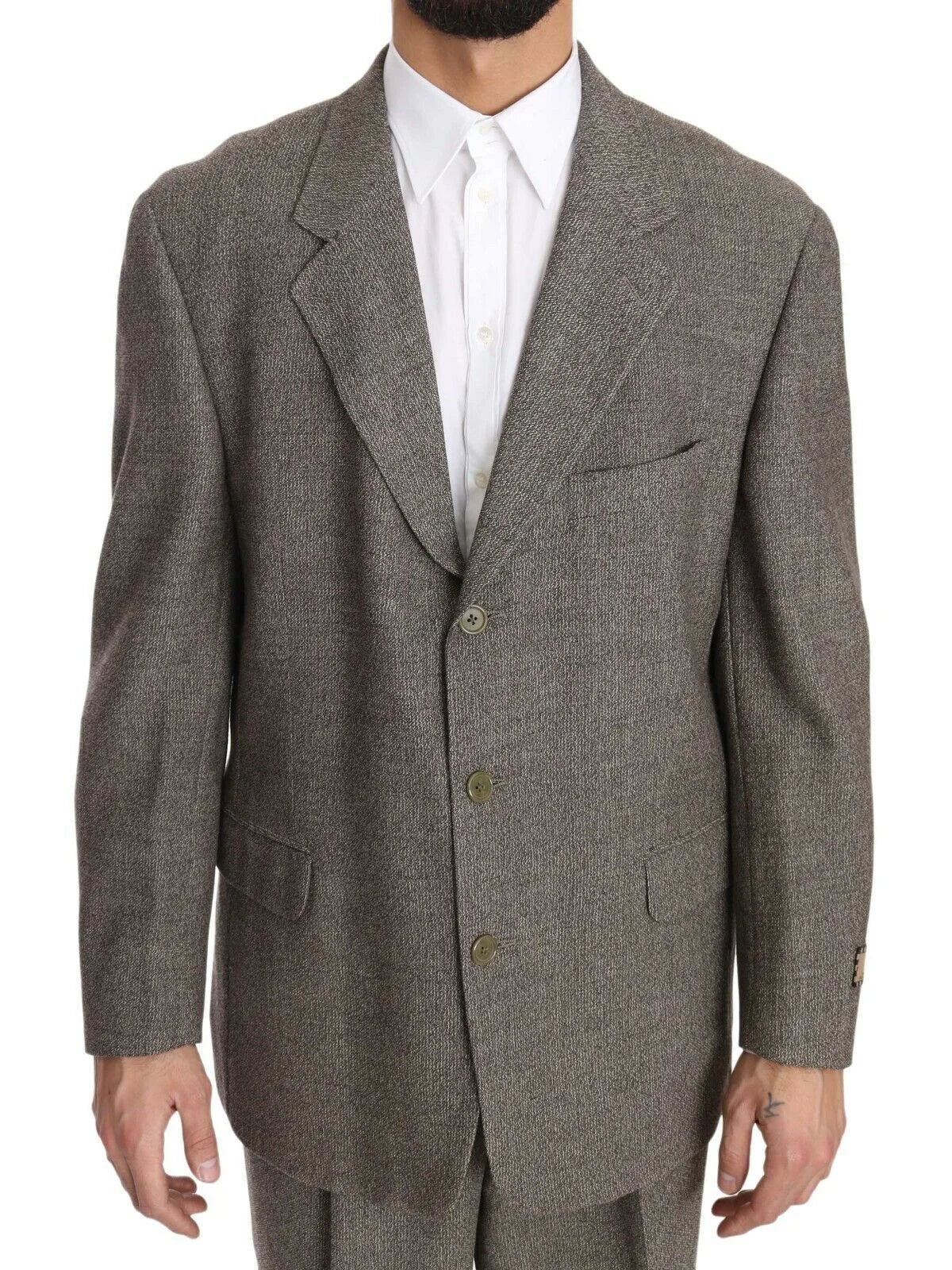 Fendi Brown Wool Regular Single Breasted Suit - IT54 | XL - Pant Suits