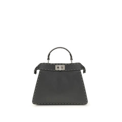 Fendi Gray Calf Leather Bos Taurus Handbag