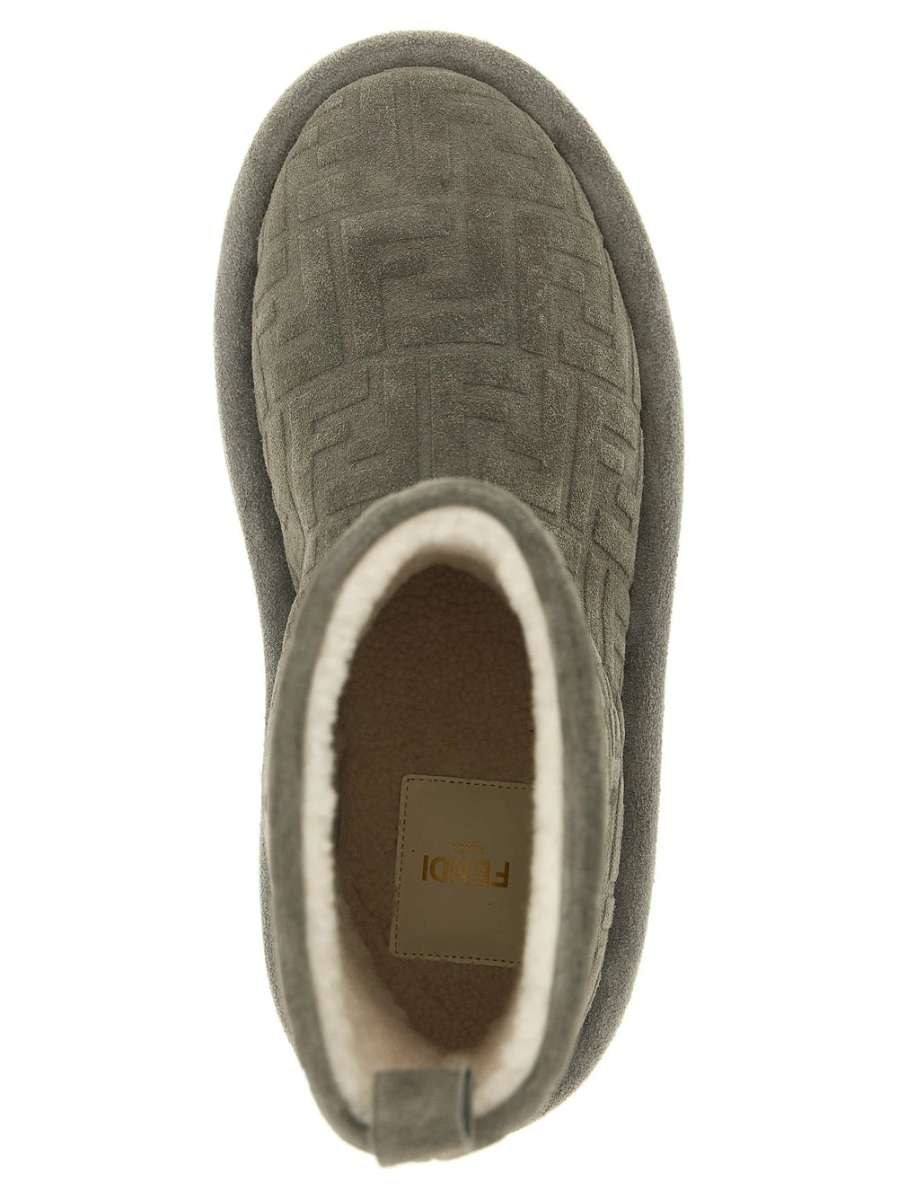 Fendi Gray Calfskin Ankle Boots - EU35/US5