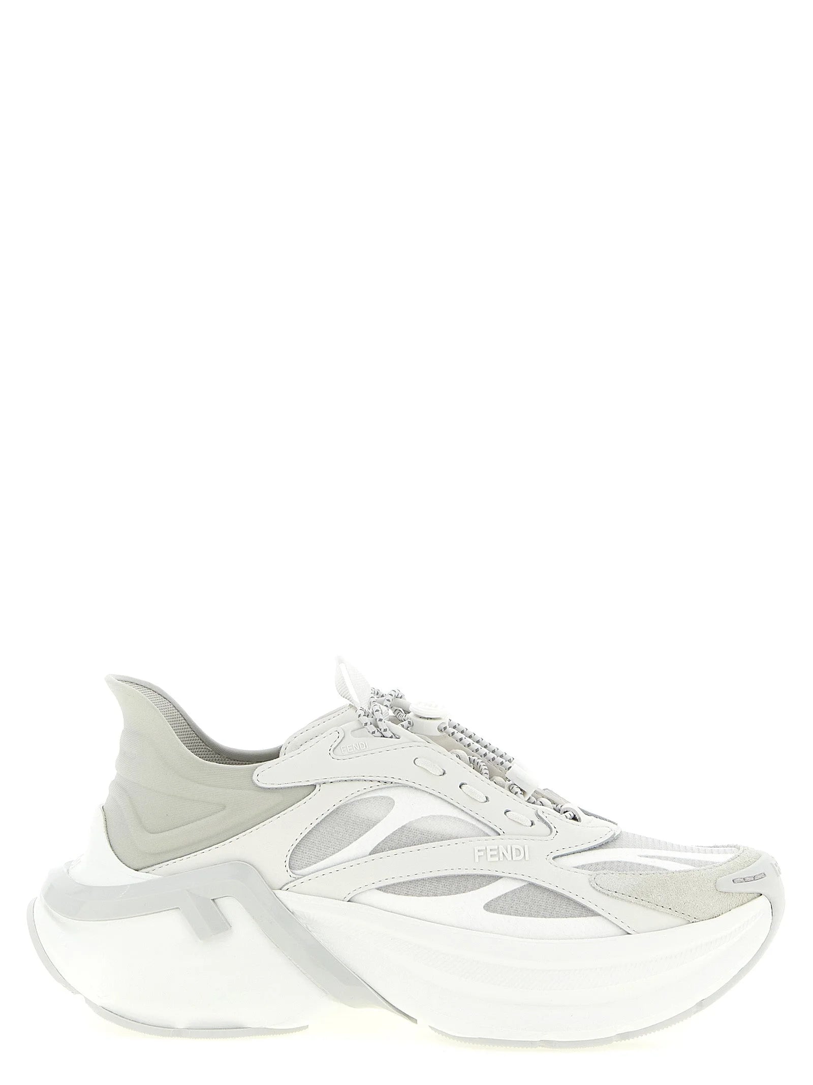 Fendi Gray Calfskin Athletic Sneakers