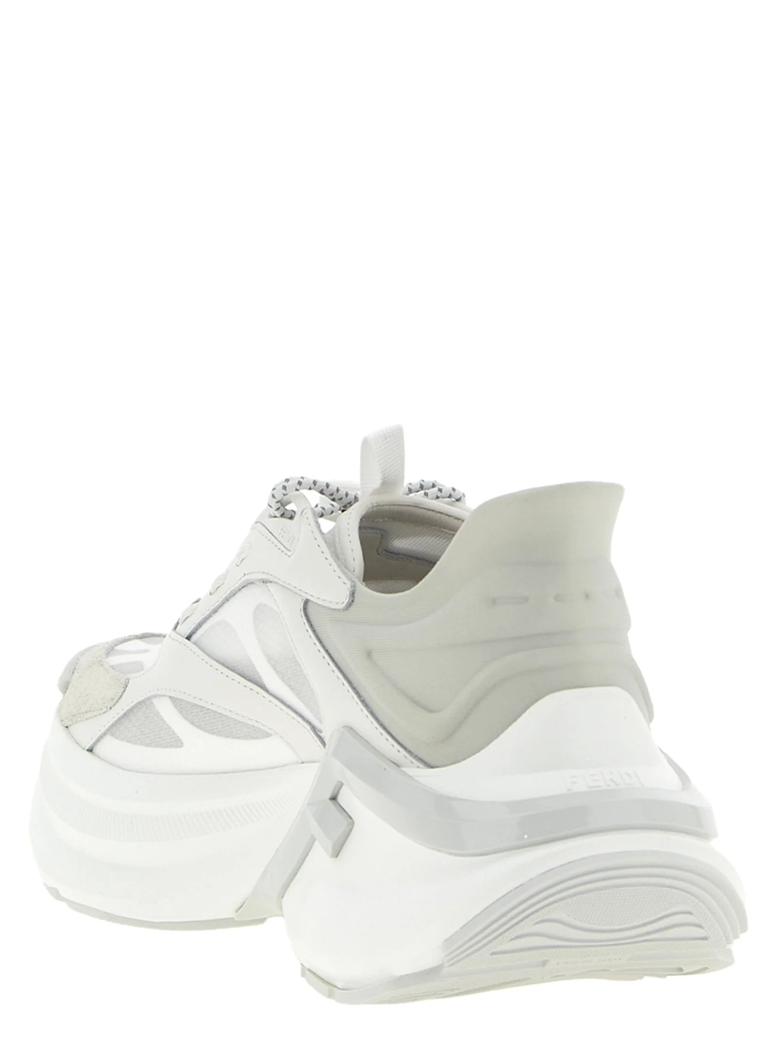 Fendi Gray Calfskin Athletic Sneakers