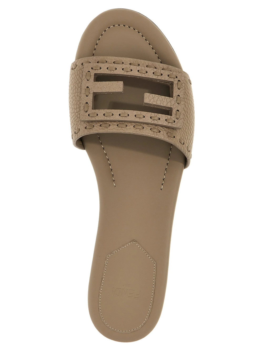 Fendi Gray Calfskin Slides - EU40/US10