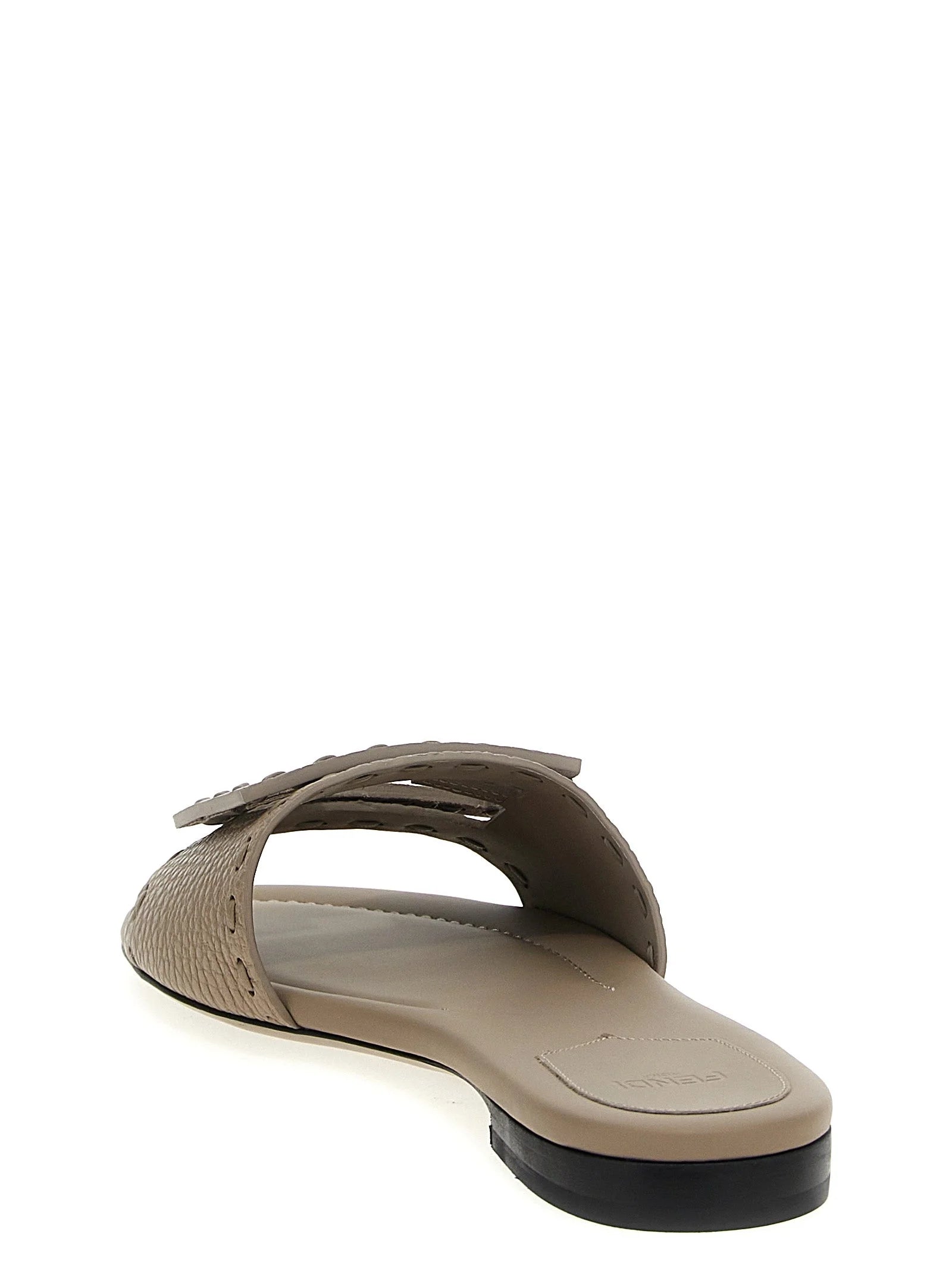 Fendi Gray Calfskin Slides - EU40/US10