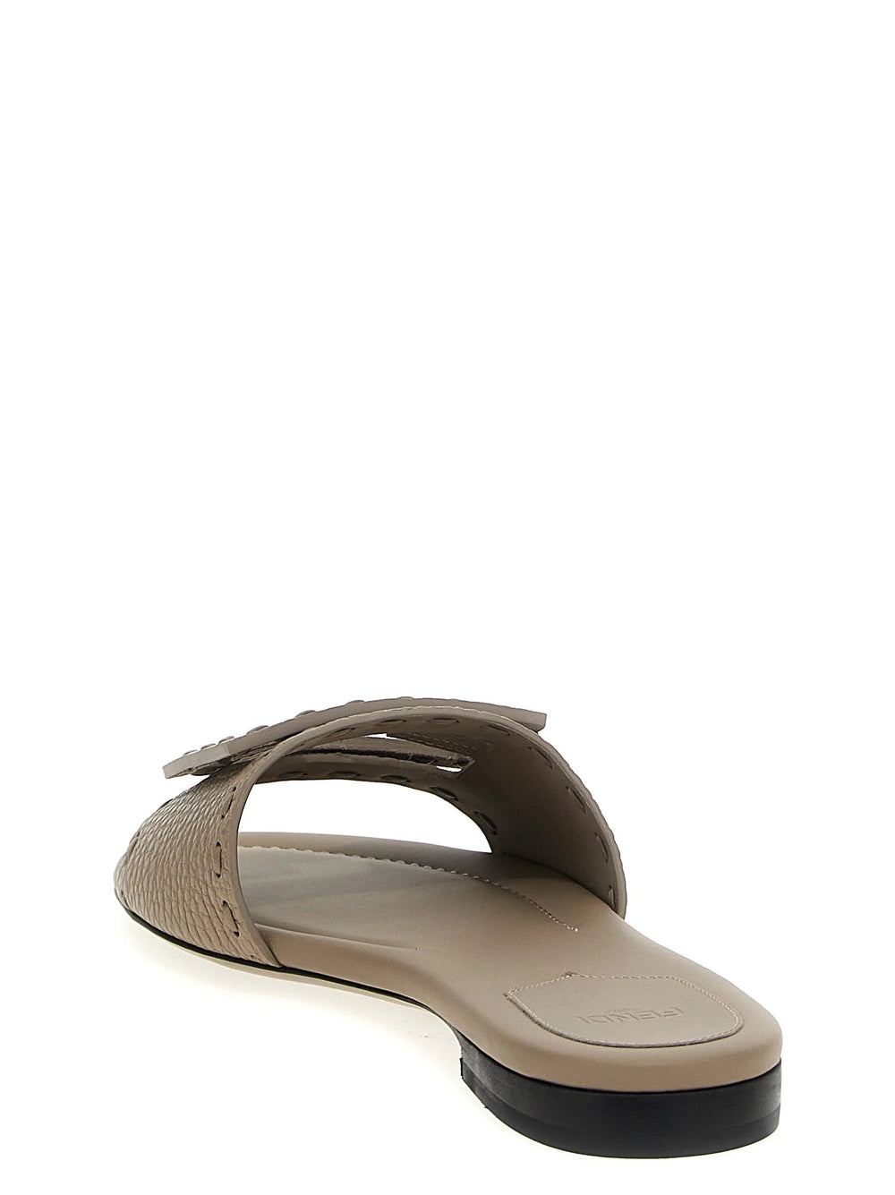 Fendi Gray Calfskin Slides - EU40/US10