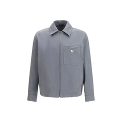 Fendi Gray Cotton Biker Jacket
