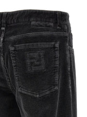 Fendi Gray Cotton Casual Pants - W32