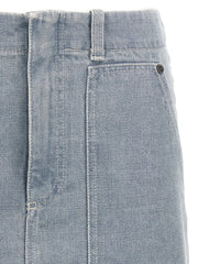Fendi Gray Cotton Long Skirt - IT40
