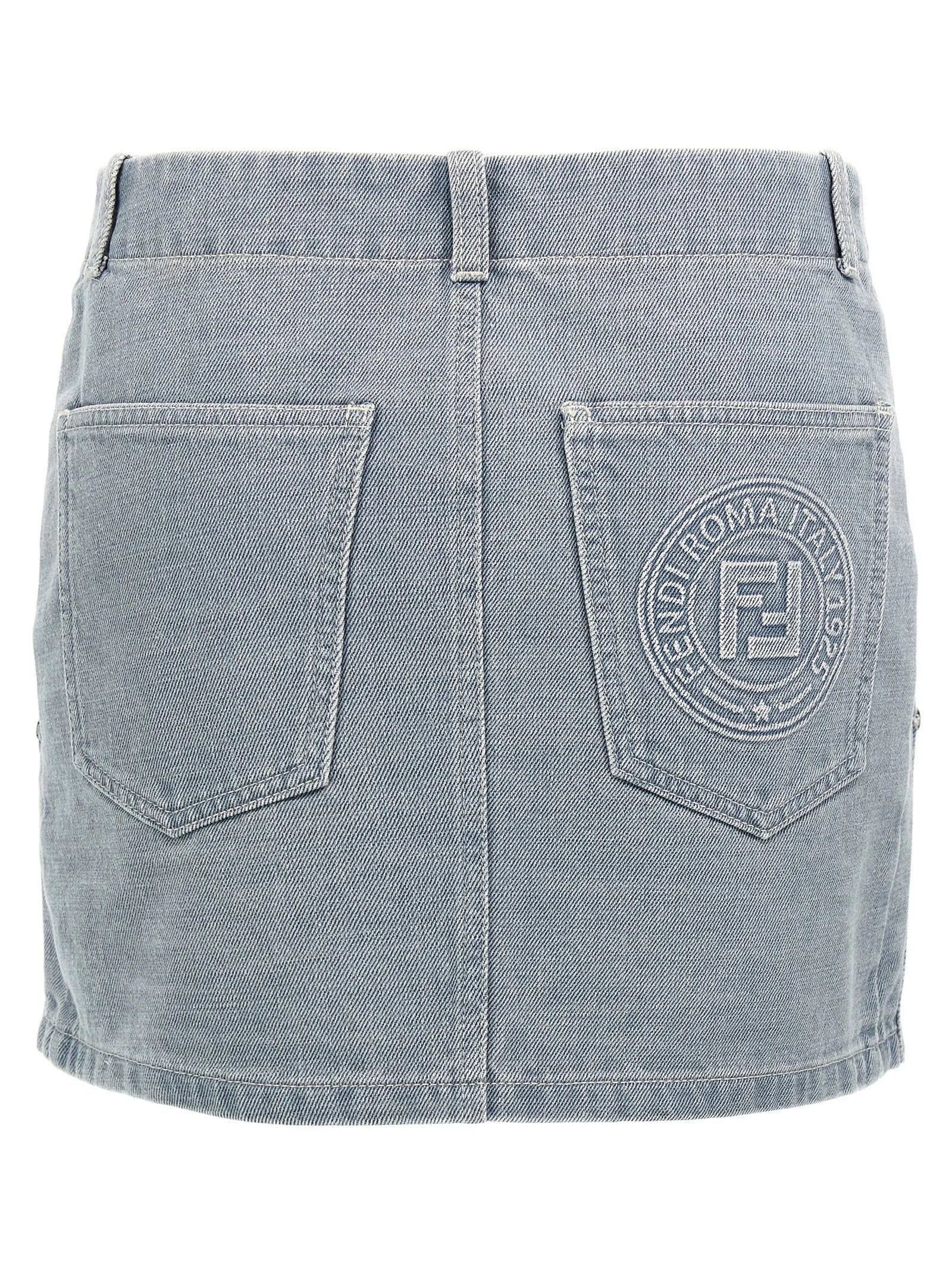 Fendi Gray Cotton Long Skirt - IT40