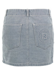 Fendi Gray Cotton Long Skirt - IT40