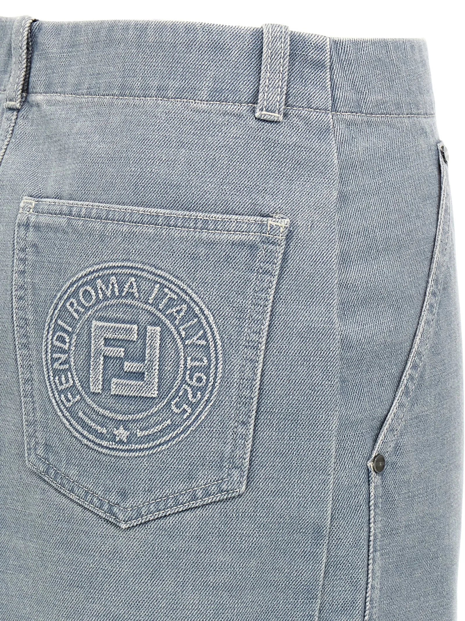 Fendi Gray Cotton Long Skirt - IT40