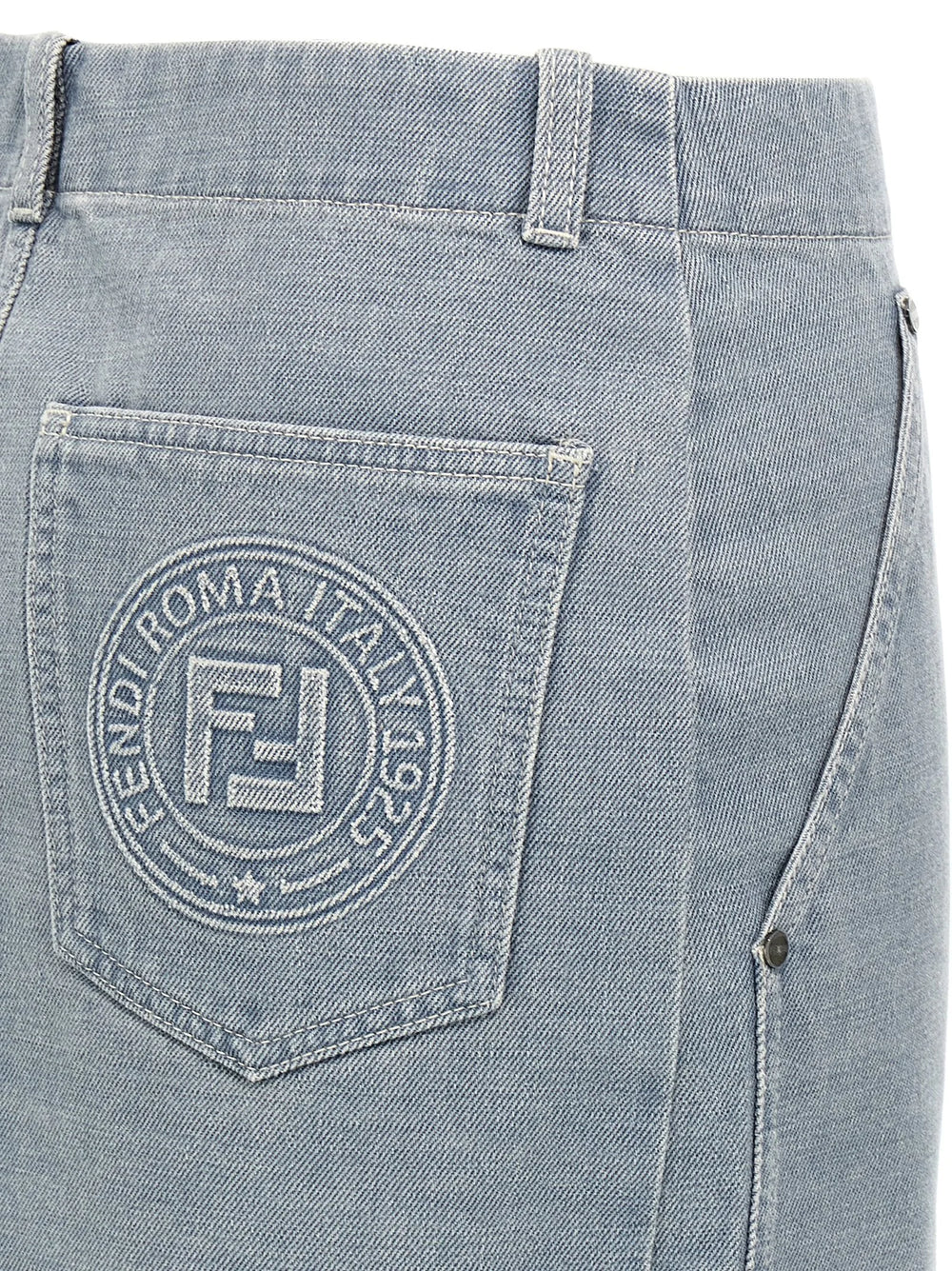 Fendi Gray Cotton Long Skirt - IT40