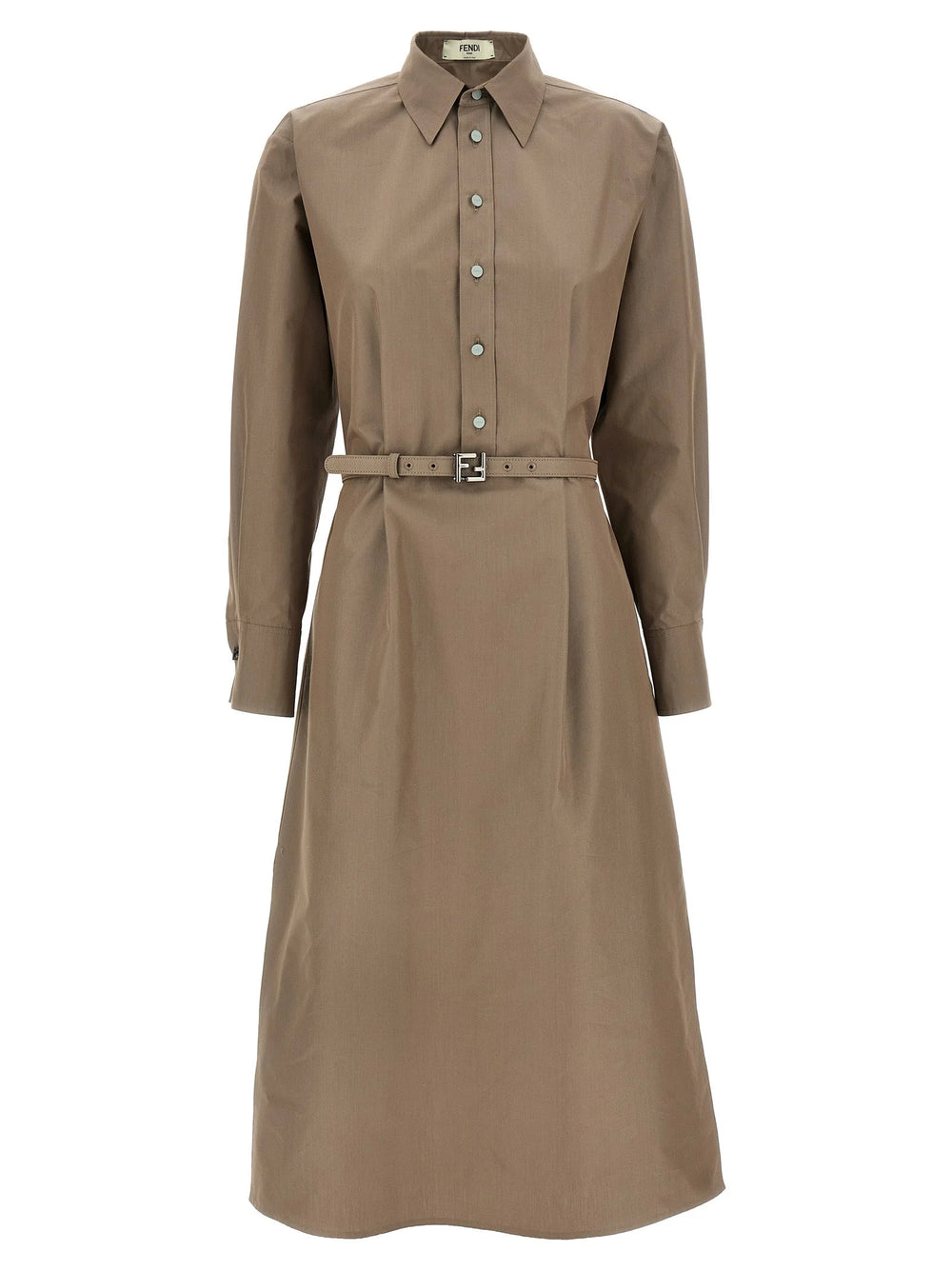 Fendi Gray Cotton Midi Dress
