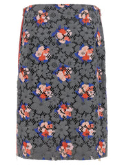 Fendi Gray Cotton Midi Skirt