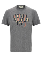 Fendi Gray Cotton T-Shirt