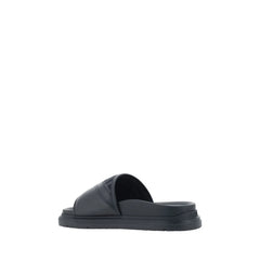 Fendi Gray Fabric Flat Sandals - EU 38 | US 5