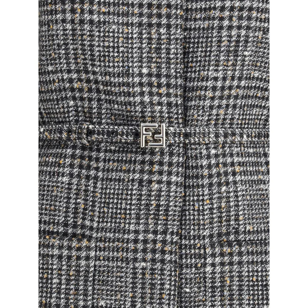 Fendi Gray Fleece Wool Clothing - IT40 | M - Pea Coats