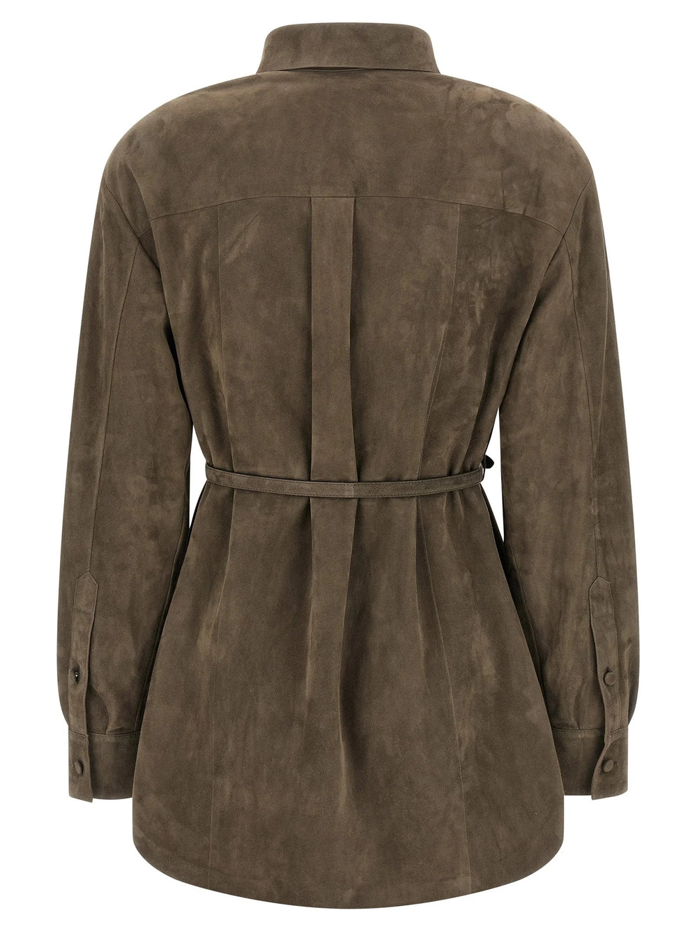 Fendi Gray Lamb Leather Blouse - IT44