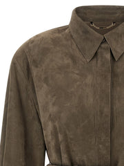 Fendi Gray Lamb Leather Blouse - IT44