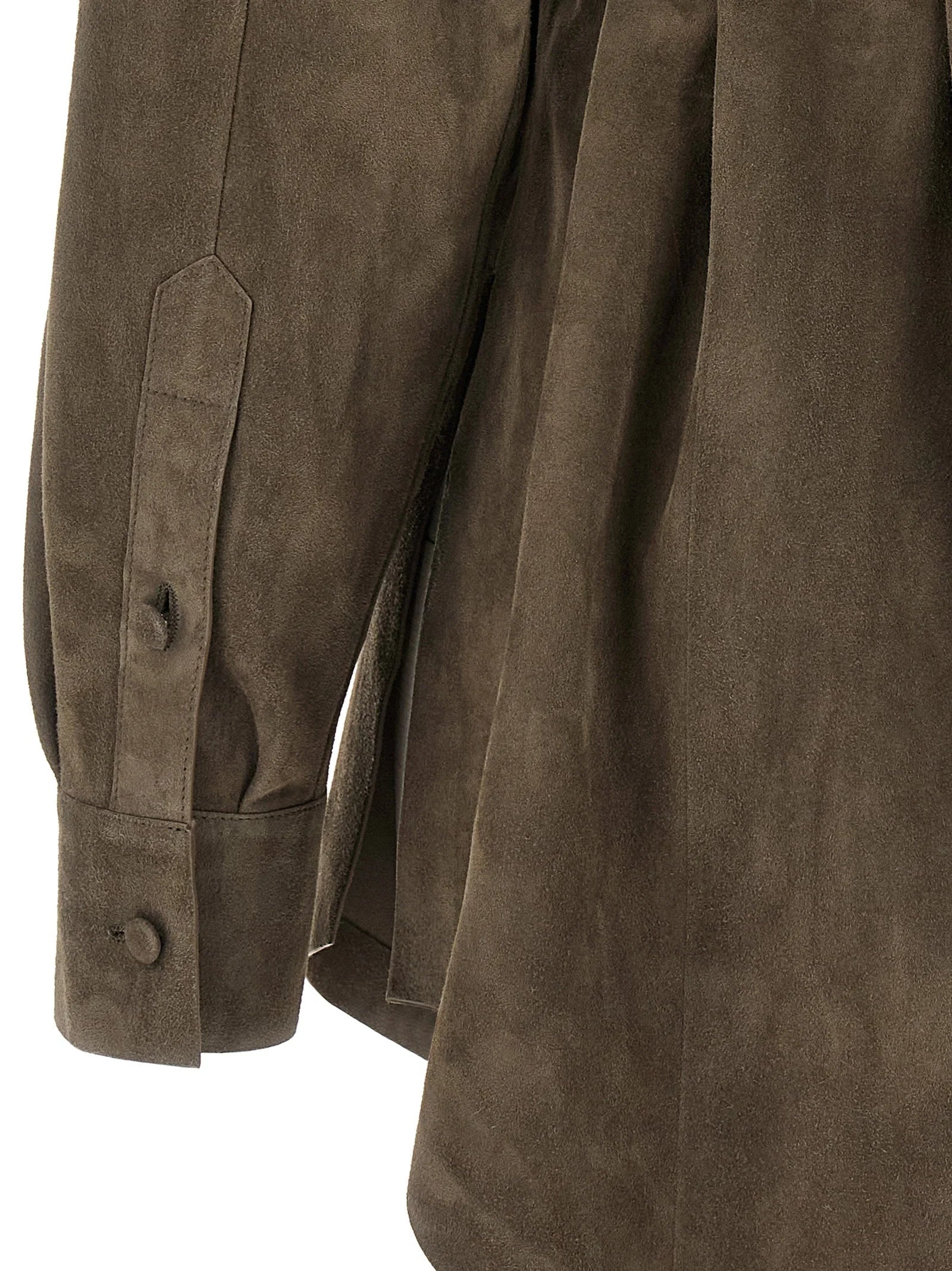 Fendi Gray Lamb Leather Blouse - IT44