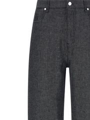 Fendi Gray Linen Straight-Leg Jeans