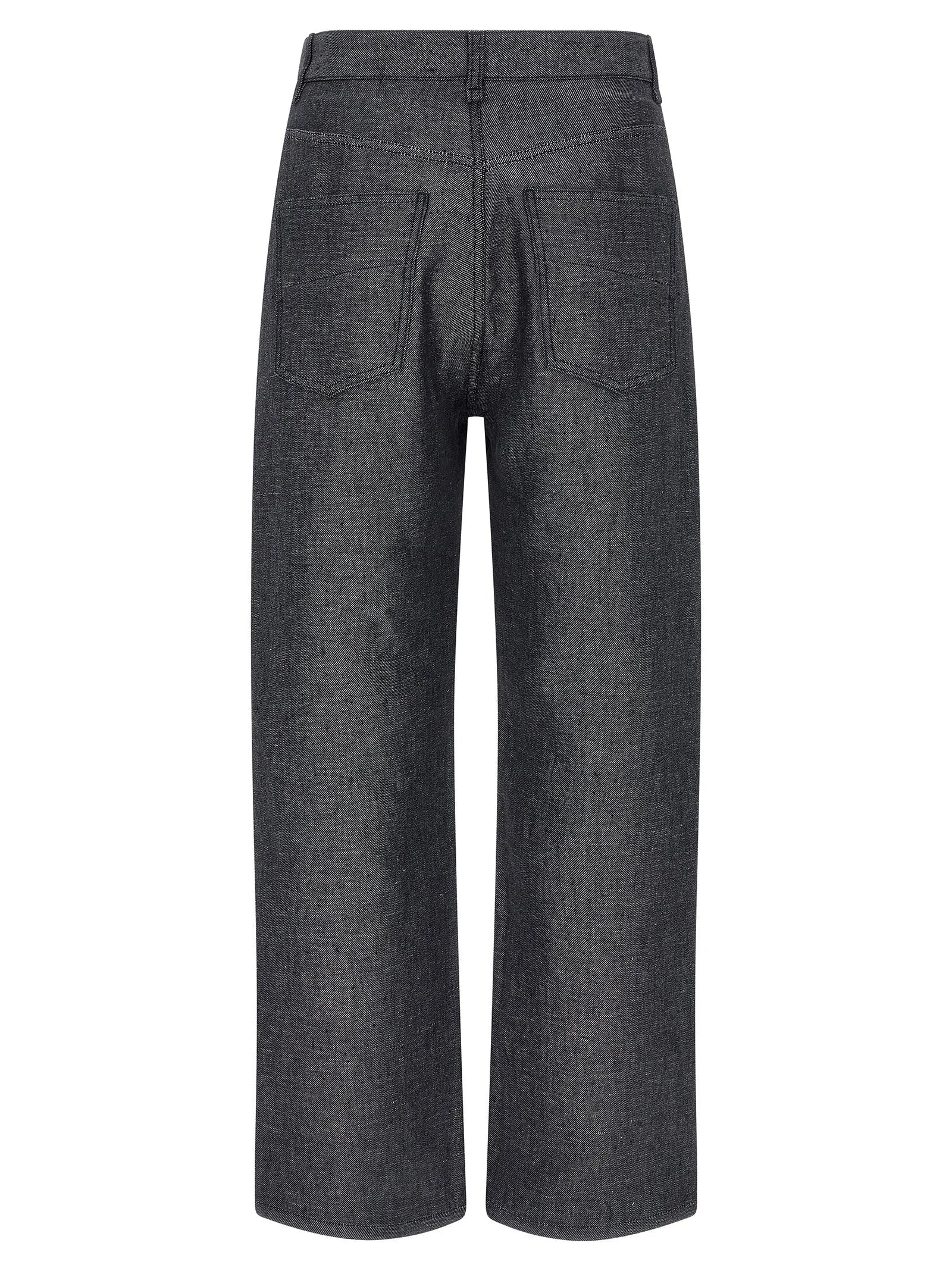 Fendi Gray Linen Straight-Leg Jeans