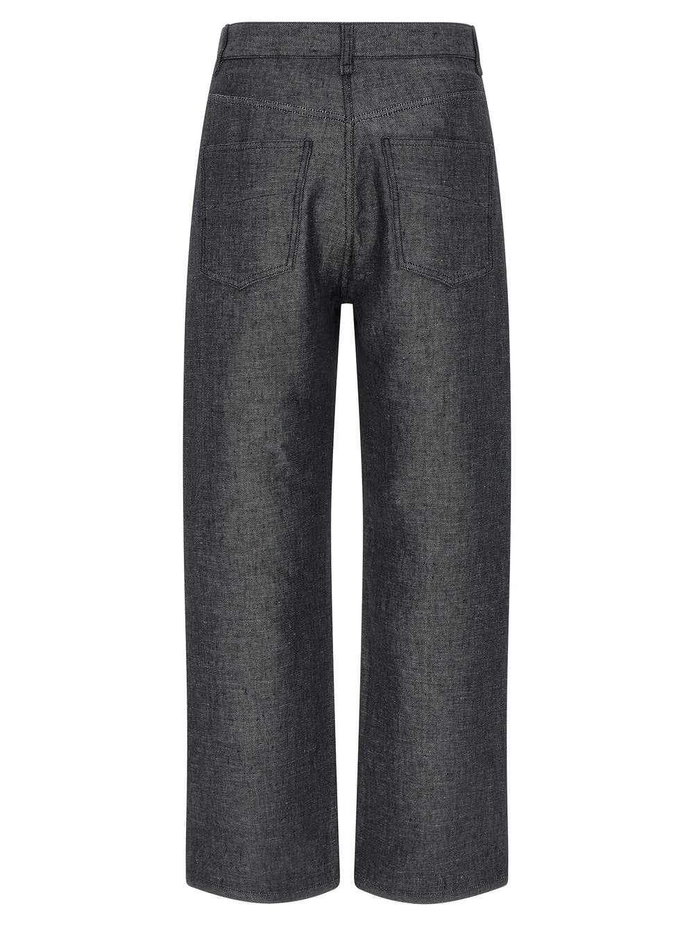 Fendi Gray Linen Straight-Leg Jeans