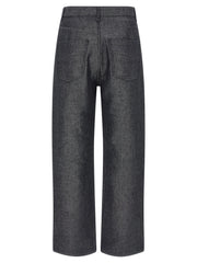 Fendi Gray Linen Straight-Leg Jeans