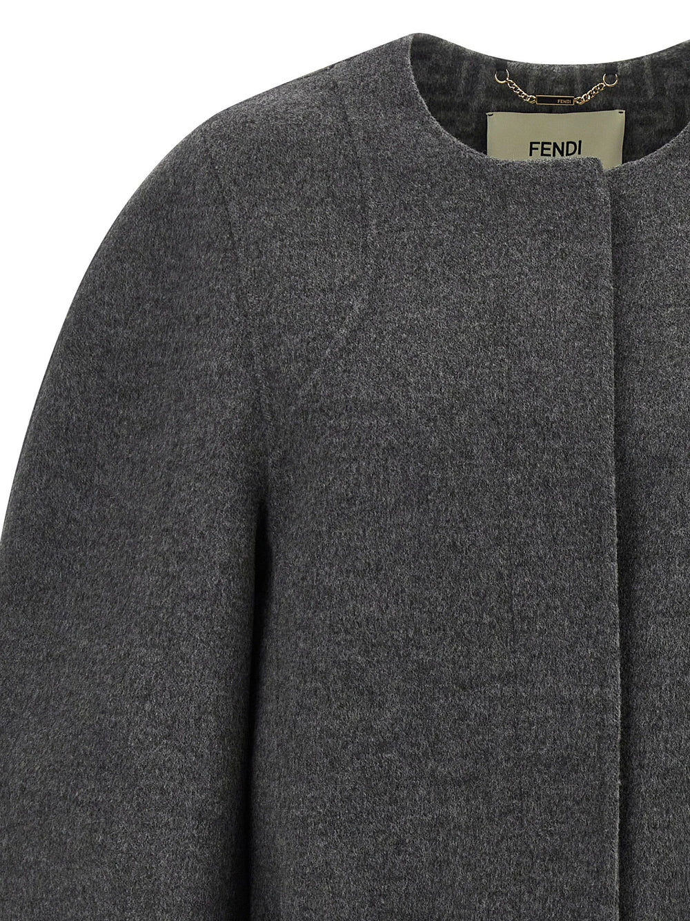 Fendi Gray Virgin Wool Coat - IT44