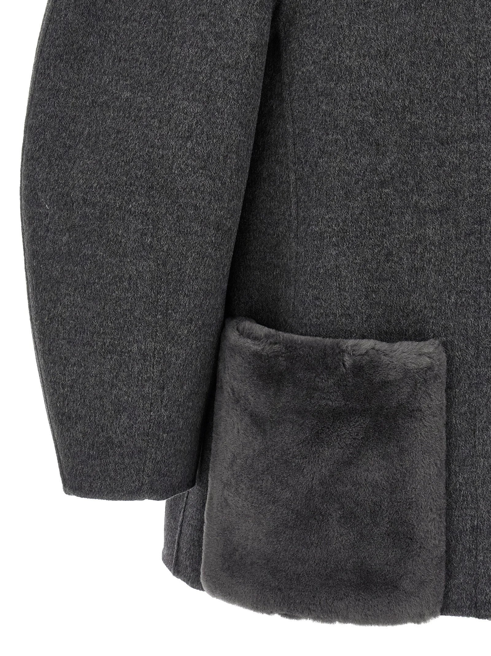 Fendi Gray Virgin Wool Coat - IT44