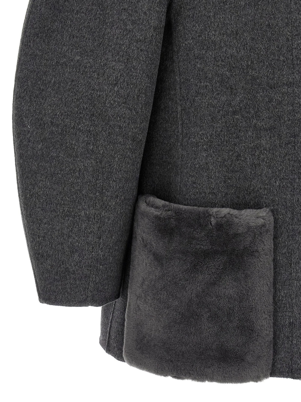 Fendi Gray Virgin Wool Coat - IT44