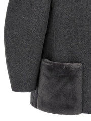 Fendi Gray Virgin Wool Coat - IT44
