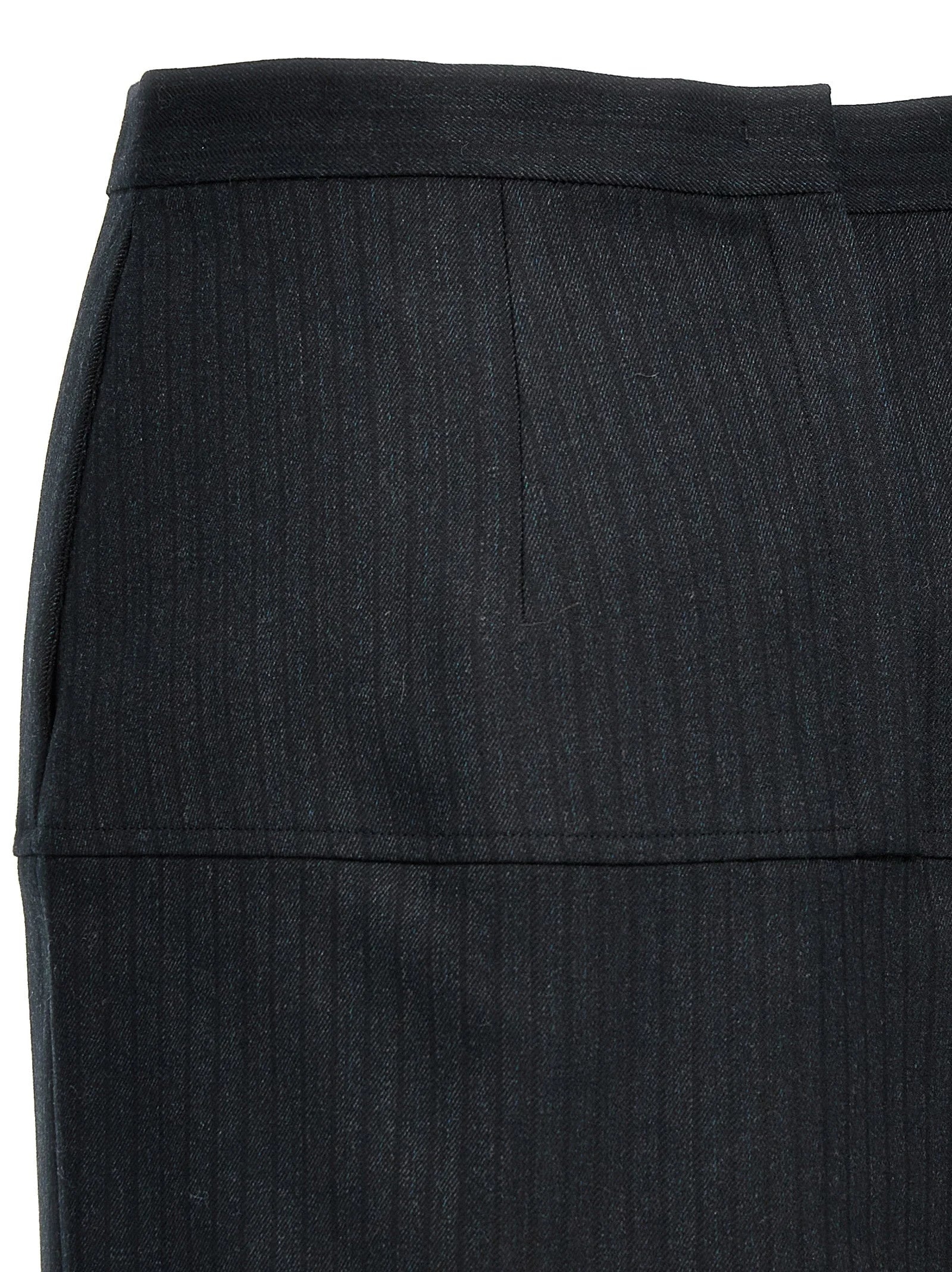Fendi Gray Virgin Wool Midi Skirt - IT42
