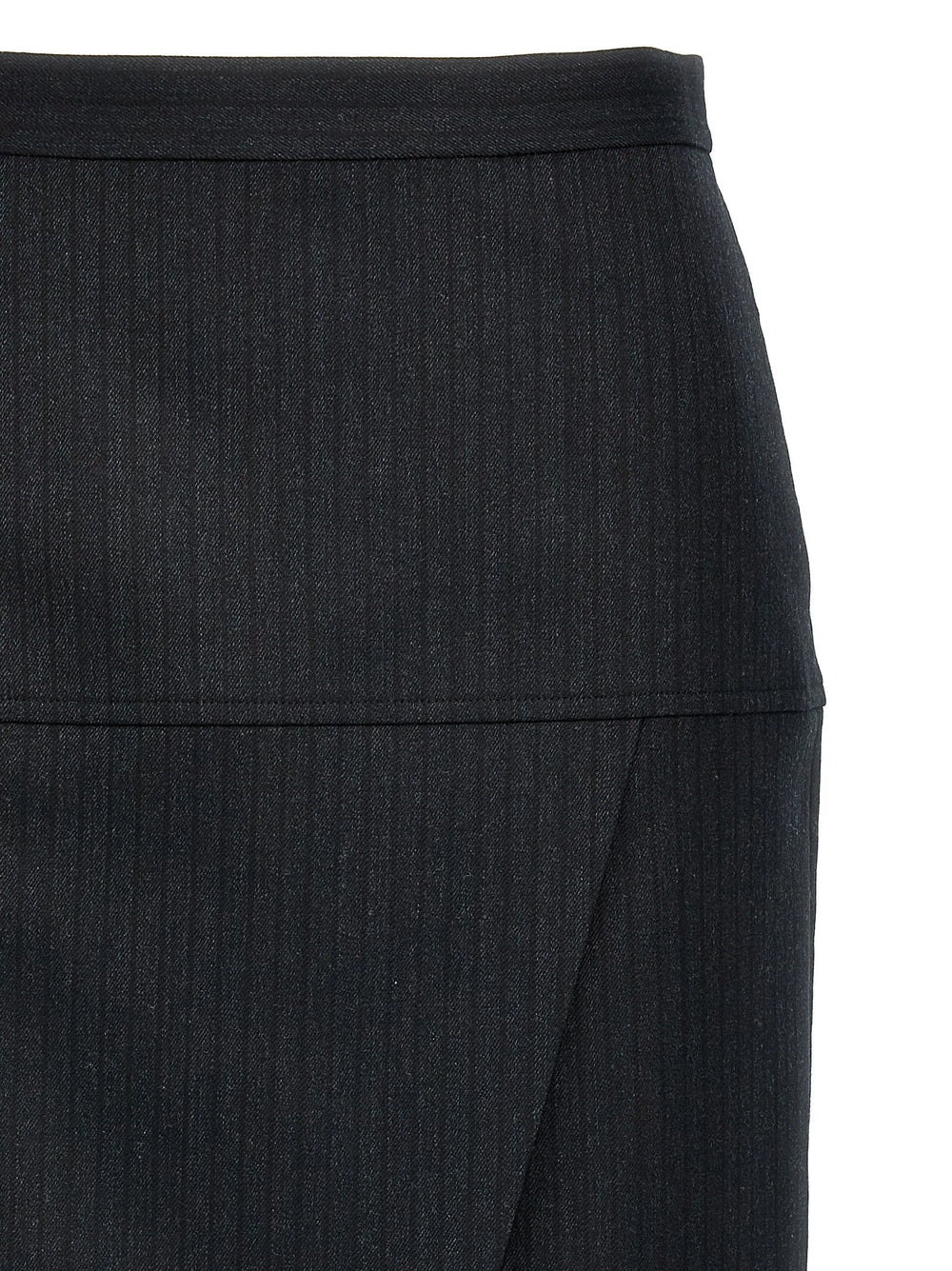 Fendi Gray Virgin Wool Midi Skirt - IT42