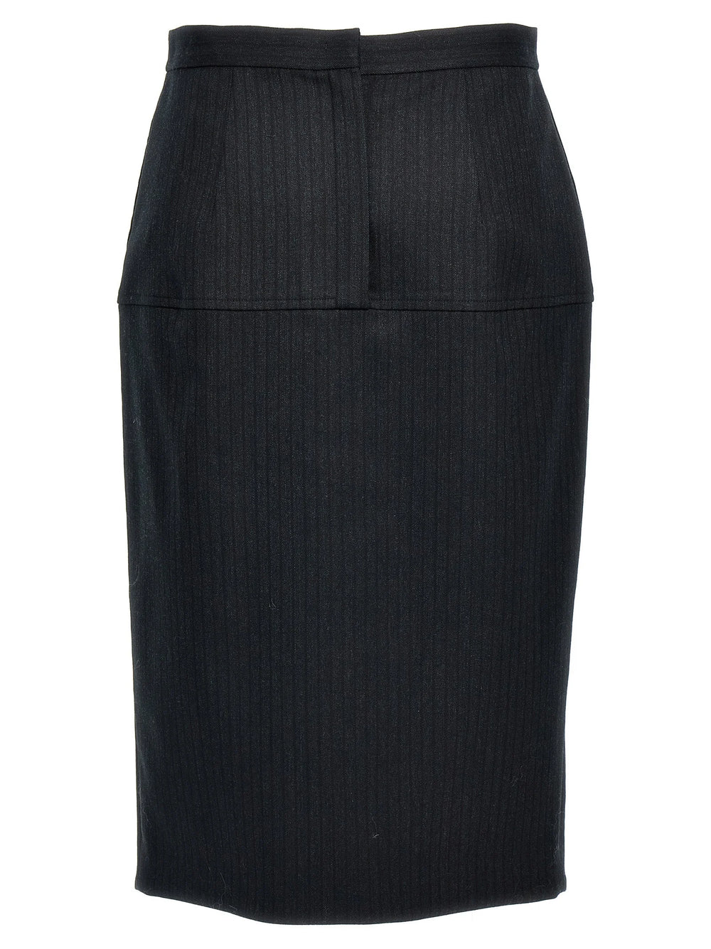 Fendi Gray Virgin Wool Midi Skirt - IT42