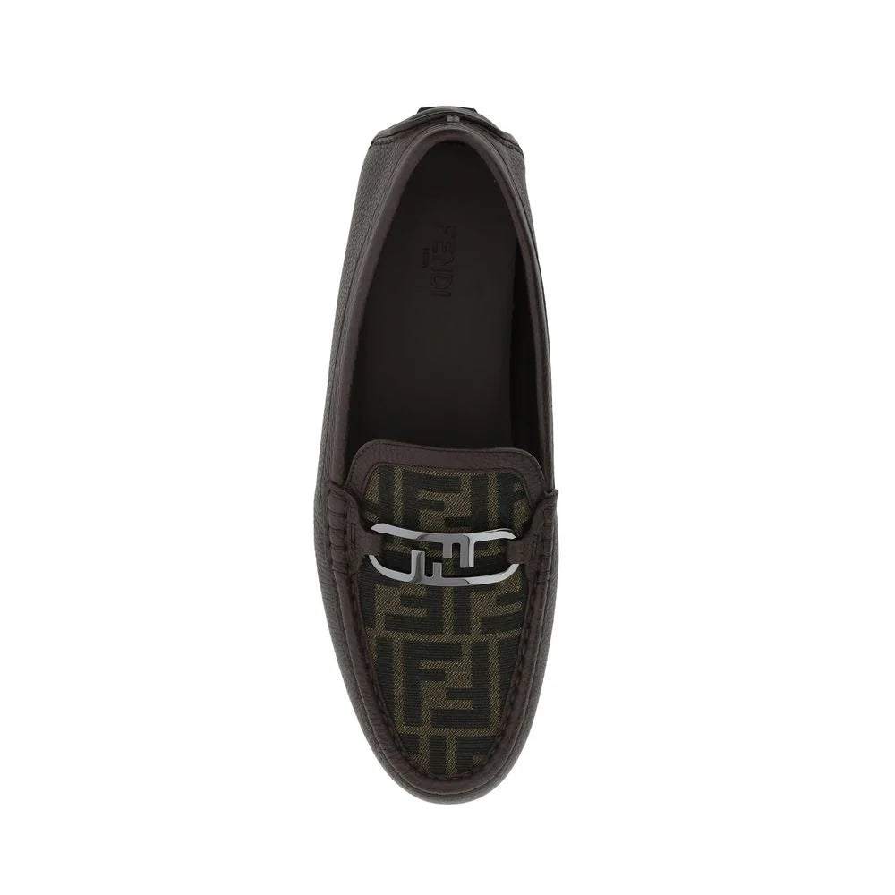 Fendi Leather Monogram Loafers - EU40/US7 - Flats