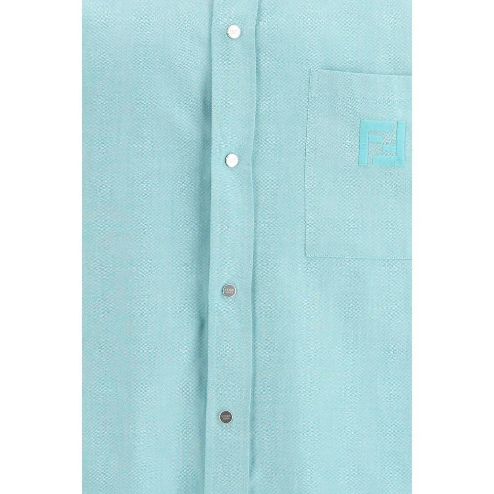 Fendi Light Blue Cotton Dress Shirt