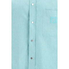 Fendi Light Blue Cotton Dress Shirt