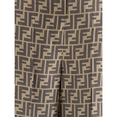 Fendi Monogram pattern silk Pants - Trousers