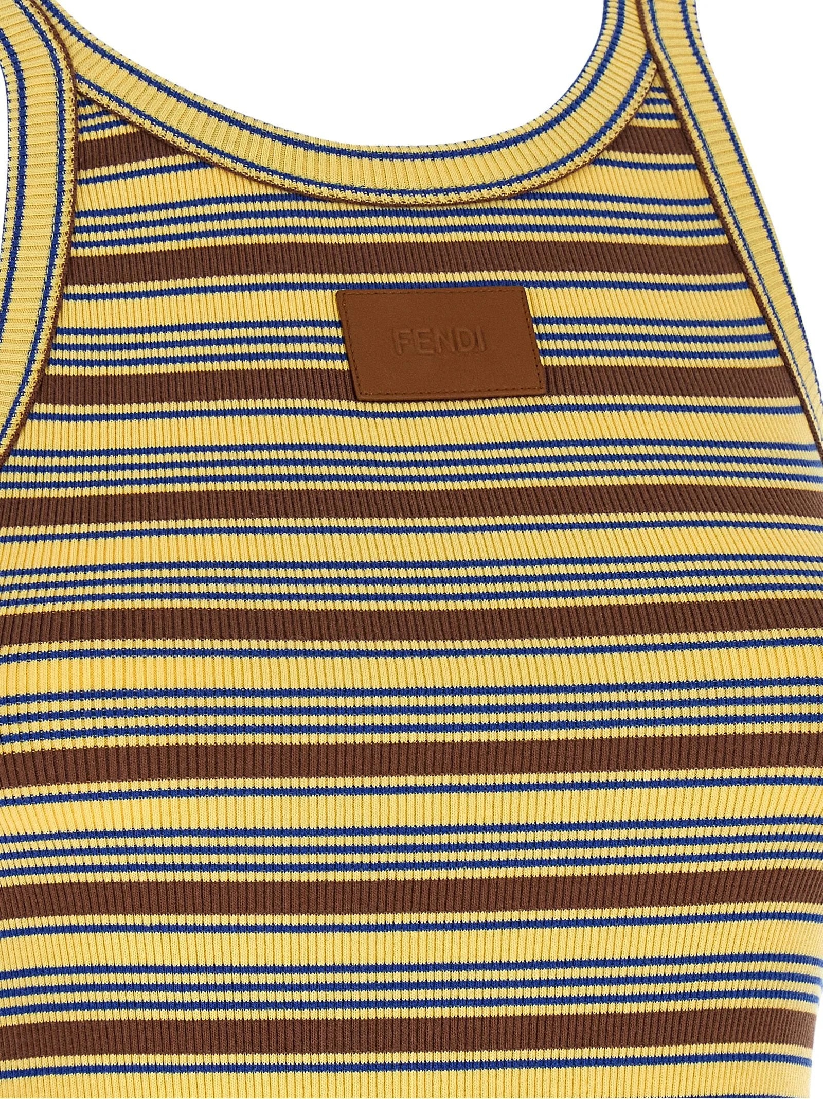 Fendi Multicolor Cotton Sleeveles T-Shirt