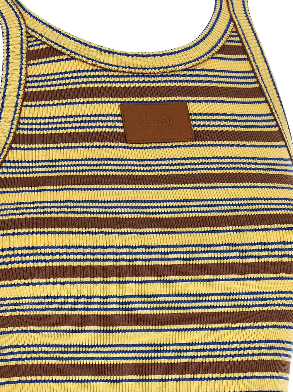 Fendi Multicolor Cotton Sleeveles T-Shirt