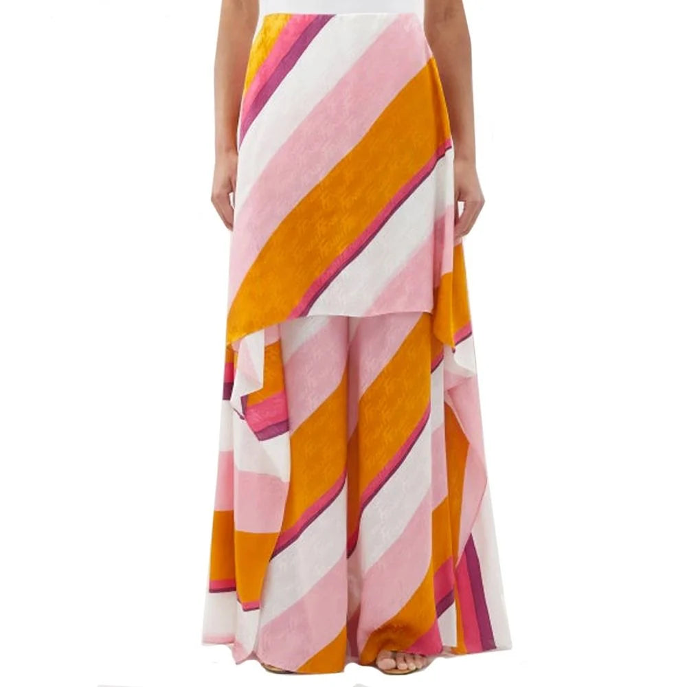 Fendi Multicolor Silk Casual Pants - 42
