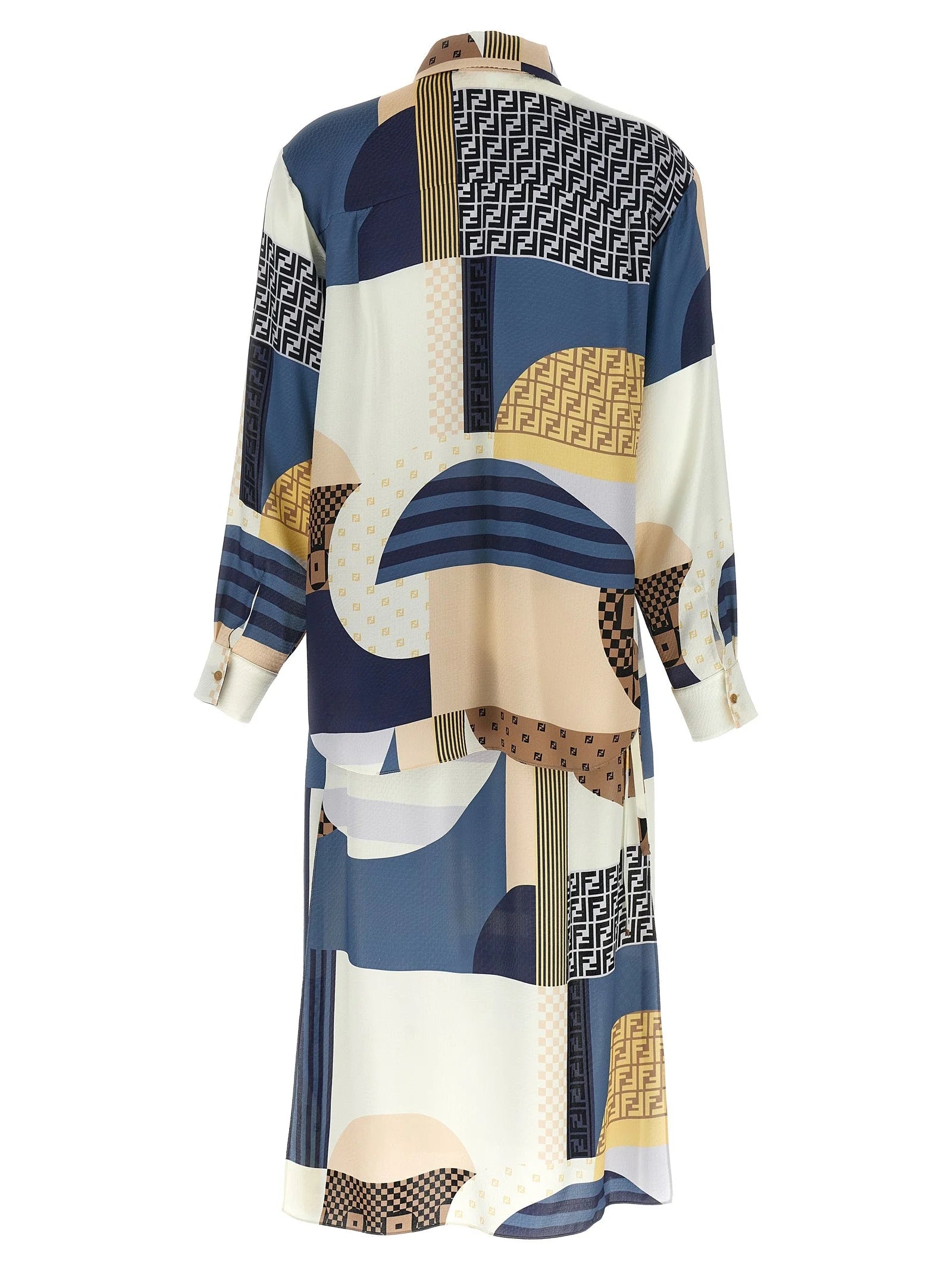 Fendi Multicolor Silk Midi Dress - IT38
