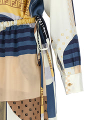 Fendi Multicolor Silk Midi Dress - IT38