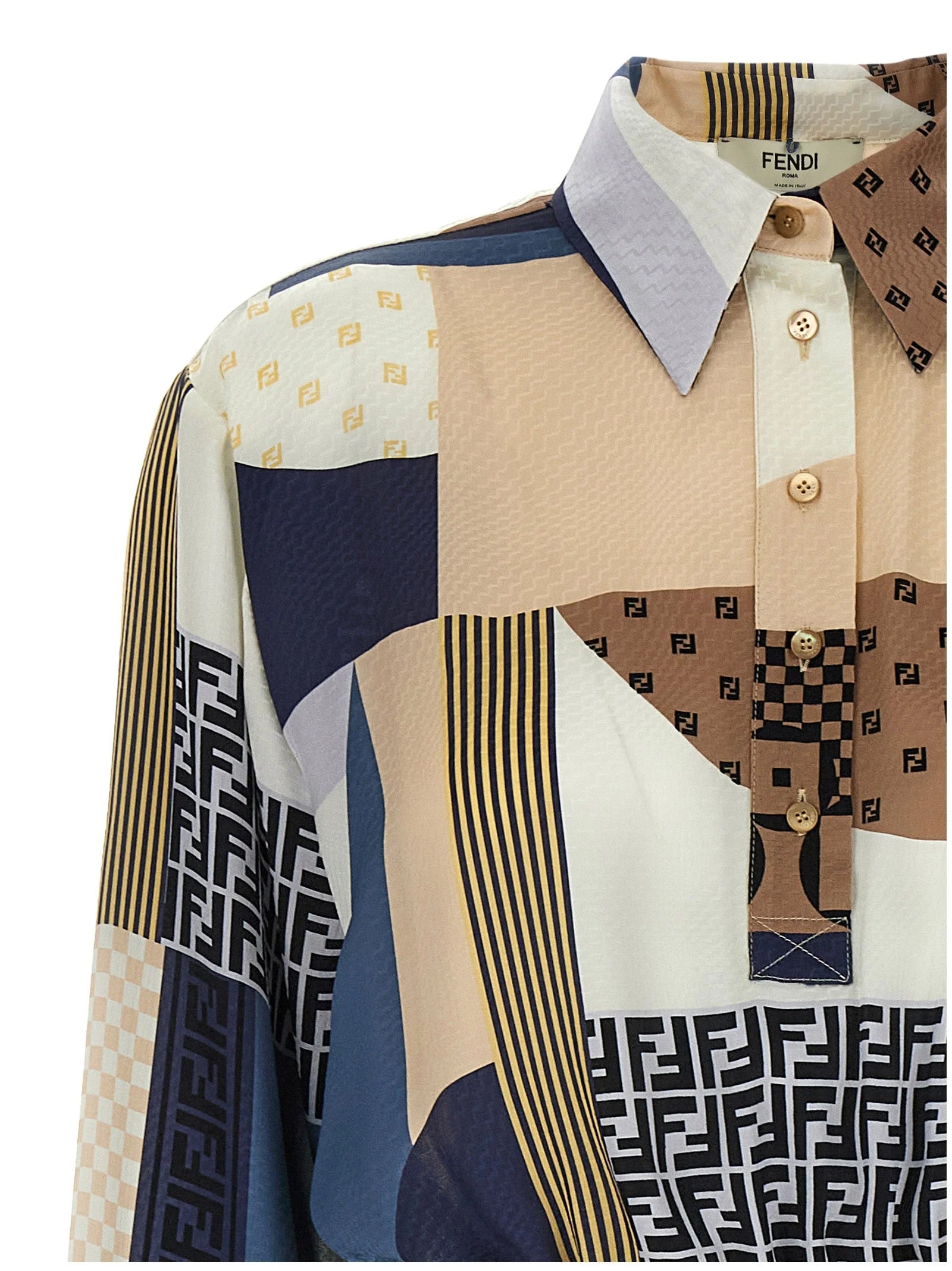 Fendi Multicolor Silk Midi Dress - IT38